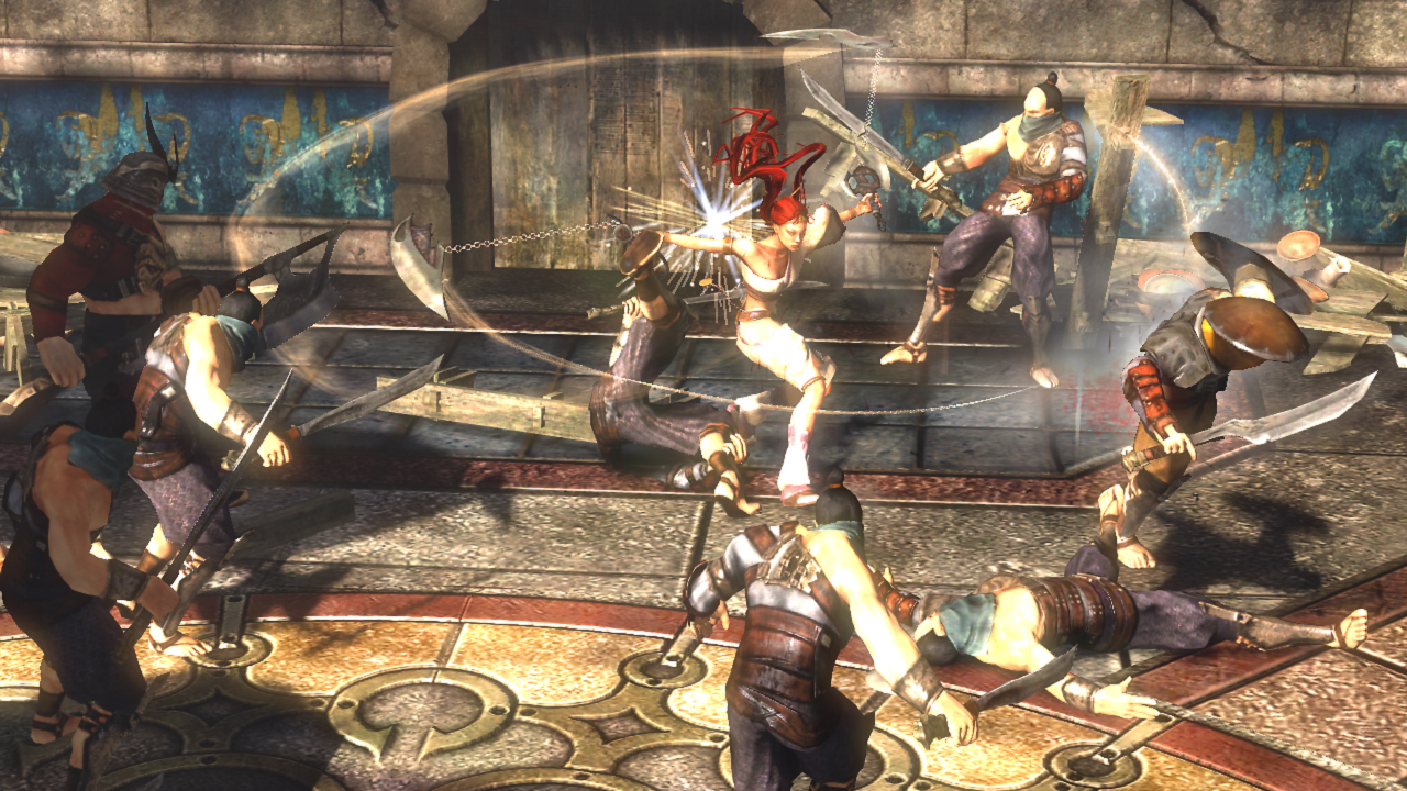 Nariko uses a spin attack to take on multiple enemies at once.