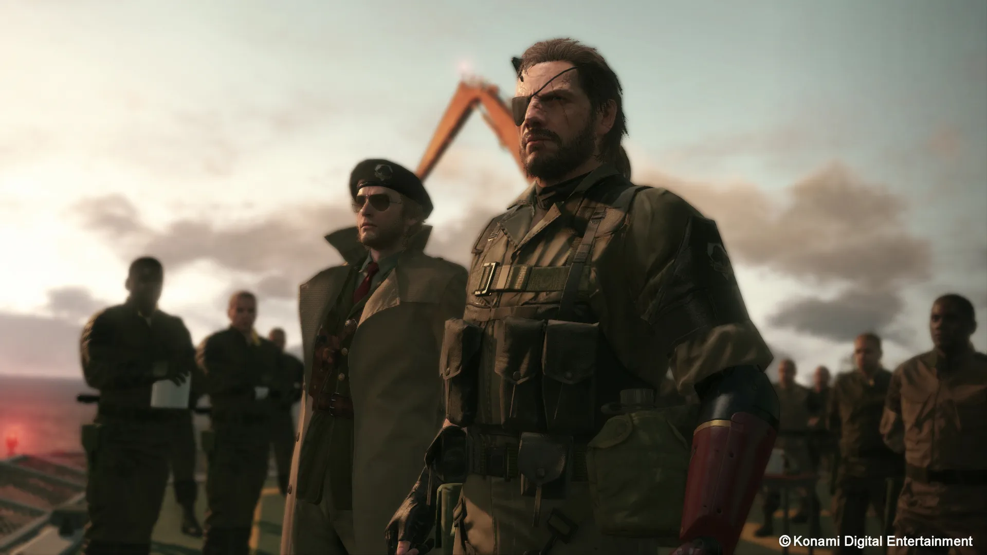 Snake and his crew look into the distance