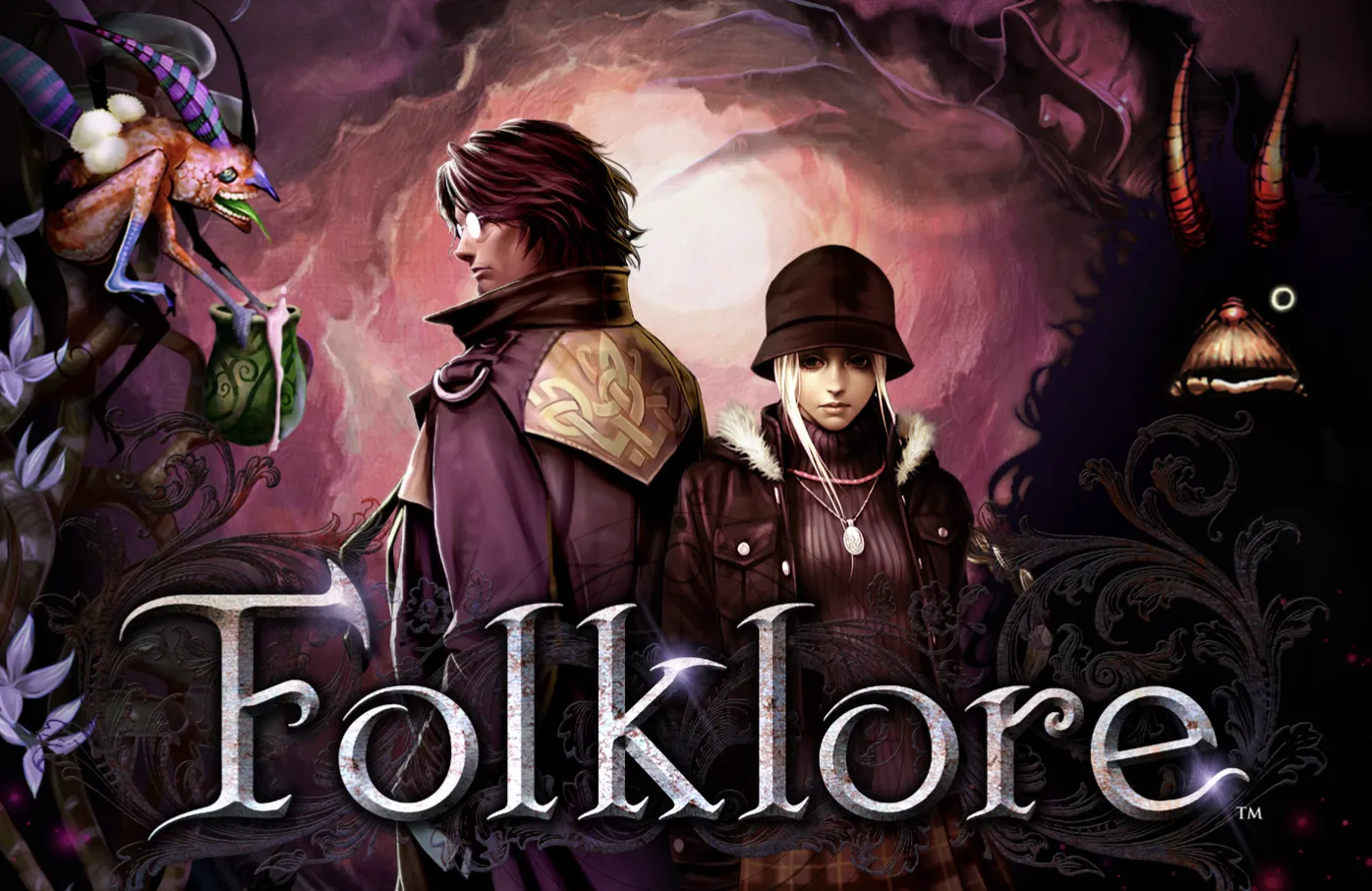 Main characters from the game surrounded by monsters