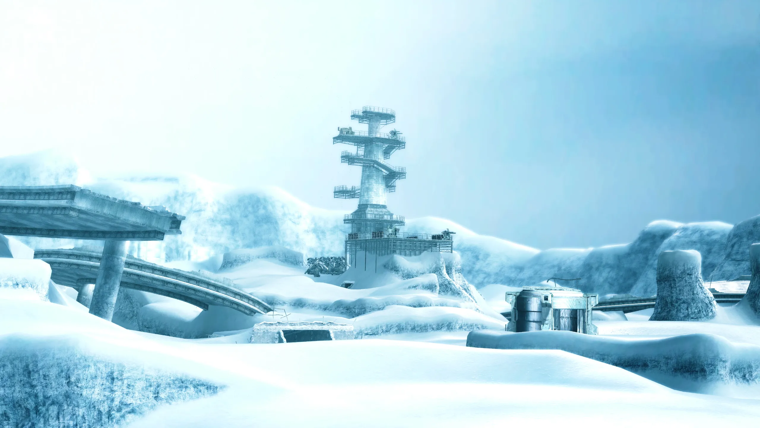 A snowy landscape from Lost Planet 2.
