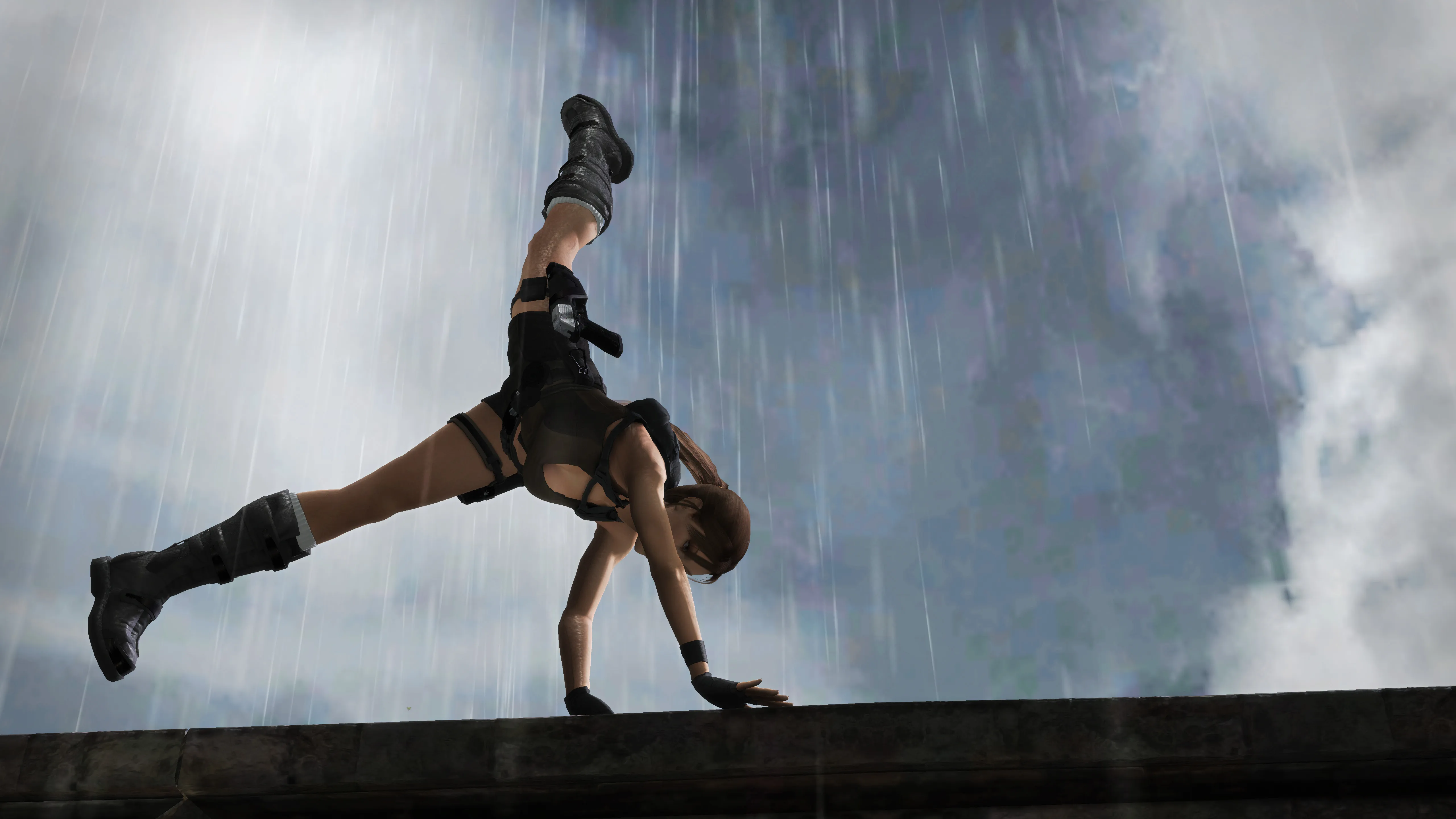 Lara doing a handstand